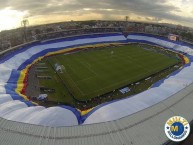 Foto: "Bandera Gigante" Barra: Comandos Azules • Club: Millonarios • País: Colombia