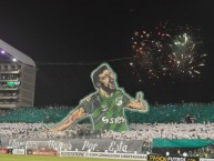 Foto: "Tifo de la hinchada del Cali en homenaje a Andrés Pérez - 24/02/2016" Barra: Frente Radical Verdiblanco • Club: Deportivo Cali • País: Colombia