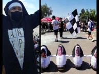 Foto: "Anti universidad católica (anti monjas)" Barra: Garra Blanca • Club: Colo-Colo