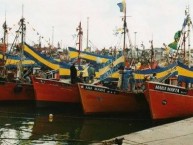 Foto: "Pasión xeneize en alta mar" Barra: La 12 • Club: Boca Juniors