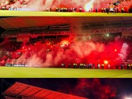 Foto: "Copando Tunja" Barra: La Guardia Albi Roja Sur &bull; Club: Independiente Santa Fe