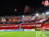 Foto: "Te sigo a donde vas - El camino nos une, el escudo nos guía" Barra: La Guardia Albi Roja Sur &bull; Club: Independiente Santa Fe &bull; País: Colombia