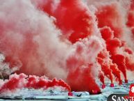 Foto: Barra: La Guardia Albi Roja Sur • Club: Independiente Santa Fe • País: Colombia