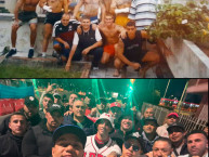 Foto: "Foto en Bogotá, Amistad Comandos Azules de Millonarios" Barra: Los Borrachos del Tablón &bull; Club: River Plate &bull; País: Argentina