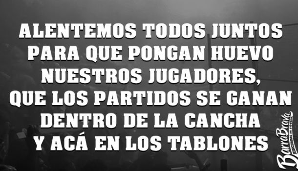 Alentemos todos juntos para que pongan huevo nuestros jugadores...