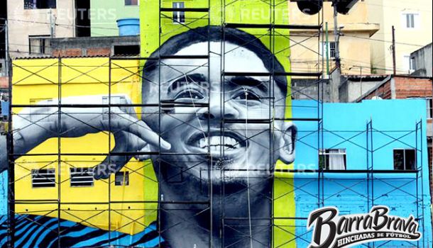 Mural en homenaje a Gabriel Jesus, Jardim Peri