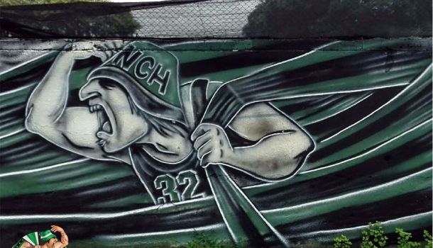 Muy bueno mural basado en nuestro sitio de Los Pibes de Chicago de Nueva Chicago, Argentina.