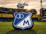 Desenho - Diseño - Arte - "Primera vez en su historia la mítica Bombonera de Boca Juniors en Buenos Aires, Argentina." Dibujo de la Barra: Blue Rain &bull; Club: Millonarios
