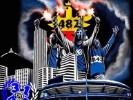 Desenho - Diseño - Arte - "FELIZ 482 AÑOS BOGOTÃ" Dibujo de la Barra: Comandos Azules • Club: Millonarios