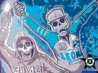 Desenho - Diseño - Arte - "HASTA LA CALAVERA" Dibujo de la Barra: Comandos Azules • Club: Millonarios • País: Colombia