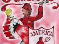 Desenho - Diseño - Arte - Dibujo de la Barra: Disturbio Rojo Bogotá • Club: América de Cáli