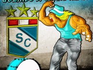 Desenho - Diseño - Arte - "Extremo Celeste El loko poSCitibeichom" Dibujo de la Barra: Extremo Celeste • Club: Sporting Cristal