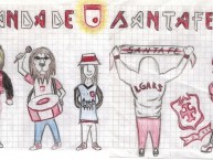 Desenho - Diseño - Arte - Dibujo de la Barra: La Guardia Albi Roja Sur • Club: Independiente Santa Fe