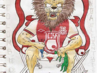 Desenho - Diseño - Arte - Dibujo de la Barra: La Guardia Albi Roja Sur • Club: Independiente Santa Fe • País: Colombia