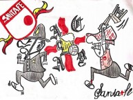 Desenho - Diseño - Arte - Dibujo de la Barra: La Guardia Albi Roja Sur • Club: Independiente Santa Fe • País: Colombia