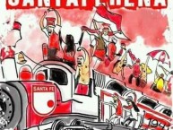 Desenho - Diseño - Arte - "SOMOS DE LA GLORIOSA BANDA SANTAFEREÑA" Dibujo de la Barra: La Guardia Albi Roja Sur • Club: Independiente Santa Fe • País: Colombia