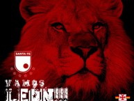 Desenho - Diseño - Arte - "VAMOS LEÓN." Dibujo de la Barra: La Guardia Albi Roja Sur • Club: Independiente Santa Fe • País: Colombia