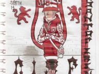 Desenho - Diseño - Arte - Dibujo de la Barra: La Guardia Albi Roja Sur • Club: Independiente Santa Fe