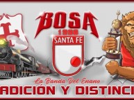 Desenho - Diseño - Arte - "LA BANDA DEL ENANO BOSA TRADICIÓN Y DISTINCIÓN." Dibujo de la Barra: La Guardia Albi Roja Sur • Club: Independiente Santa Fe • País: Colombia