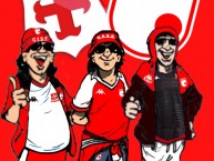 Desenho - Diseño - Arte - Dibujo de la Barra: La Guardia Albi Roja Sur • Club: Independiente Santa Fe