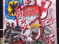 Desenho - Diseño - Arte - Dibujo de la Barra: La Guardia Albi Roja Sur • Club: Independiente Santa Fe • País: Colombia