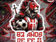 Desenho - Diseño - Arte - "83 AÑOS DE FE" Dibujo de la Barra: La Guardia Albi Roja Sur • Club: Independiente Santa Fe • País: Colombia