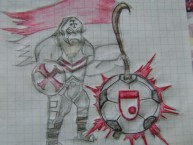 Desenho - Diseño - Arte - Dibujo de la Barra: La Guardia Albi Roja Sur • Club: Independiente Santa Fe • País: Colombia