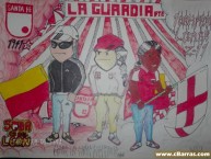 Desenho - Diseño - Arte - Dibujo de la Barra: La Guardia Albi Roja Sur • Club: Independiente Santa Fe • País: Colombia