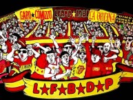 Desenho - Diseño - Arte - "LA BANDA DEL ROJIAMARILLO PTE LA COLINA" Dibujo de la Barra: Locura 81 • Club: Monarcas Morelia