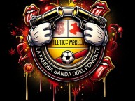 Desenho - Diseño - Arte - "LA FAMOSA BANDA DEL PONIENTE 1981 LA COLINA LA BANDA DEL ROJIAMARILLO" Dibujo de la Barra: Locura 81 &bull; Club: Monarcas Morelia &bull; País: México