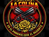 Desenho - Diseño - Arte - "LA FAMOSA BANDA DEL PONIENTE 1981 LA COLINA LA BANDA DEL ROJIAMARILLO" Dibujo de la Barra: Locura 81 &bull; Club: Monarcas Morelia &bull; País: México