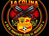 Desenho - Diseño - Arte - "LA FAMOSA BANDA DEL PONIENTE 1981 LA COLINA LA BANDA DEL ROJIAMARILLO" Dibujo de la Barra: Locura 81 &bull; Club: Monarcas Morelia &bull; País: México