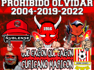 Desenho - Diseño - Arte - "PROHIBIDO OLVIDAR 2004-2019-2022" Dibujo de la Barra: Los REDiablos • Club: Ñublense