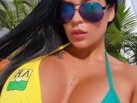 Hincha - Tribunera - Chica - Fanatica de la Barra: Fortaleza Leoparda Sur • Club: Atlético Bucaramanga