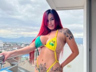 Hincha - Tribunera - Chica - Fanatica de la Barra: Fortaleza Leoparda Sur • Club: Atlético Bucaramanga