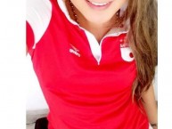 Hincha - Tribunera - Chica - Fanatica de la Barra: La Guardia Albi Roja Sur • Club: Independiente Santa Fe