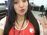 Hincha - Tribunera - Chica - Fanatica de la Barra: La Guardia Albi Roja Sur • Club: Independiente Santa Fe