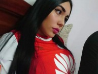 Hincha - Tribunera - Chica - Fanatica de la Barra: La Guardia Albi Roja Sur • Club: Independiente Santa Fe