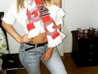 Hincha - Tribunera - Chica - Fanatica de la Barra: La Guardia Albi Roja Sur • Club: Independiente Santa Fe