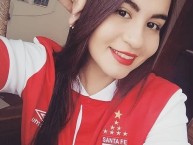 Hincha - Tribunera - Chica - Fanatica de la Barra: La Guardia Albi Roja Sur • Club: Independiente Santa Fe