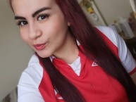 Hincha - Tribunera - Chica - Fanatica de la Barra: La Guardia Albi Roja Sur • Club: Independiente Santa Fe