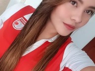 Hincha - Tribunera - Chica - Fanatica de la Barra: La Guardia Albi Roja Sur • Club: Independiente Santa Fe