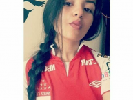 Hincha - Tribunera - Chica - Fanatica de la Barra: La Guardia Albi Roja Sur • Club: Independiente Santa Fe