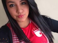 Hincha - Tribunera - Chica - Fanatica de la Barra: La Guardia Albi Roja Sur • Club: Independiente Santa Fe