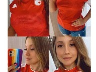 Hincha - Tribunera - Chica - Fanatica de la Barra: La Guardia Albi Roja Sur • Club: Independiente Santa Fe