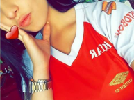 Hincha - Tribunera - Chica - Fanatica de la Barra: La Guardia Albi Roja Sur • Club: Independiente Santa Fe