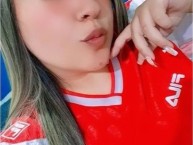 Hincha - Tribunera - Chica - Fanatica de la Barra: La Guardia Albi Roja Sur • Club: Independiente Santa Fe