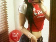 Hincha - Tribunera - Chica - Fanatica de la Barra: La Guardia Albi Roja Sur • Club: Independiente Santa Fe