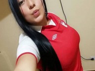 Hincha - Tribunera - Chica - Fanatica de la Barra: La Guardia Albi Roja Sur • Club: Independiente Santa Fe