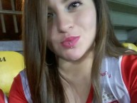 Hincha - Tribunera - Chica - Fanatica de la Barra: La Guardia Albi Roja Sur • Club: Independiente Santa Fe